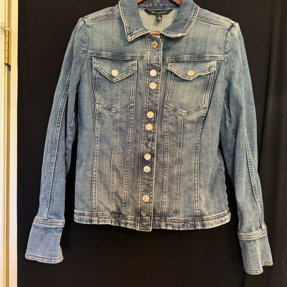 White House Black Market Jean Jacket, fitted, size Medium